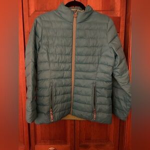 Spyder Girl's Sz XL (18) Turquoise & Green Lightweight Winter Puffer Jacket